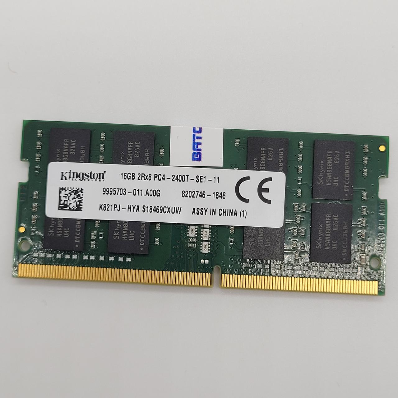 Оперативна пам'ять для ноутбука Kingston SODIMM DDR4 16Gb 2400MHz PC4-19200 CL17 (K821PJ-HYA) Б/В