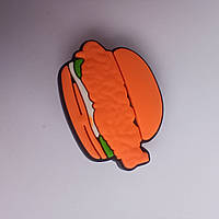 Джибітси, jibbitz на крокси, прикраси, значки для кроксів, тематика фаст-фуд. Чикен-бургер