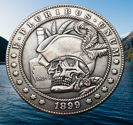 Сувенір монета долар СШАang 1899г "І пляшка рому". Hobo Coin Пірати