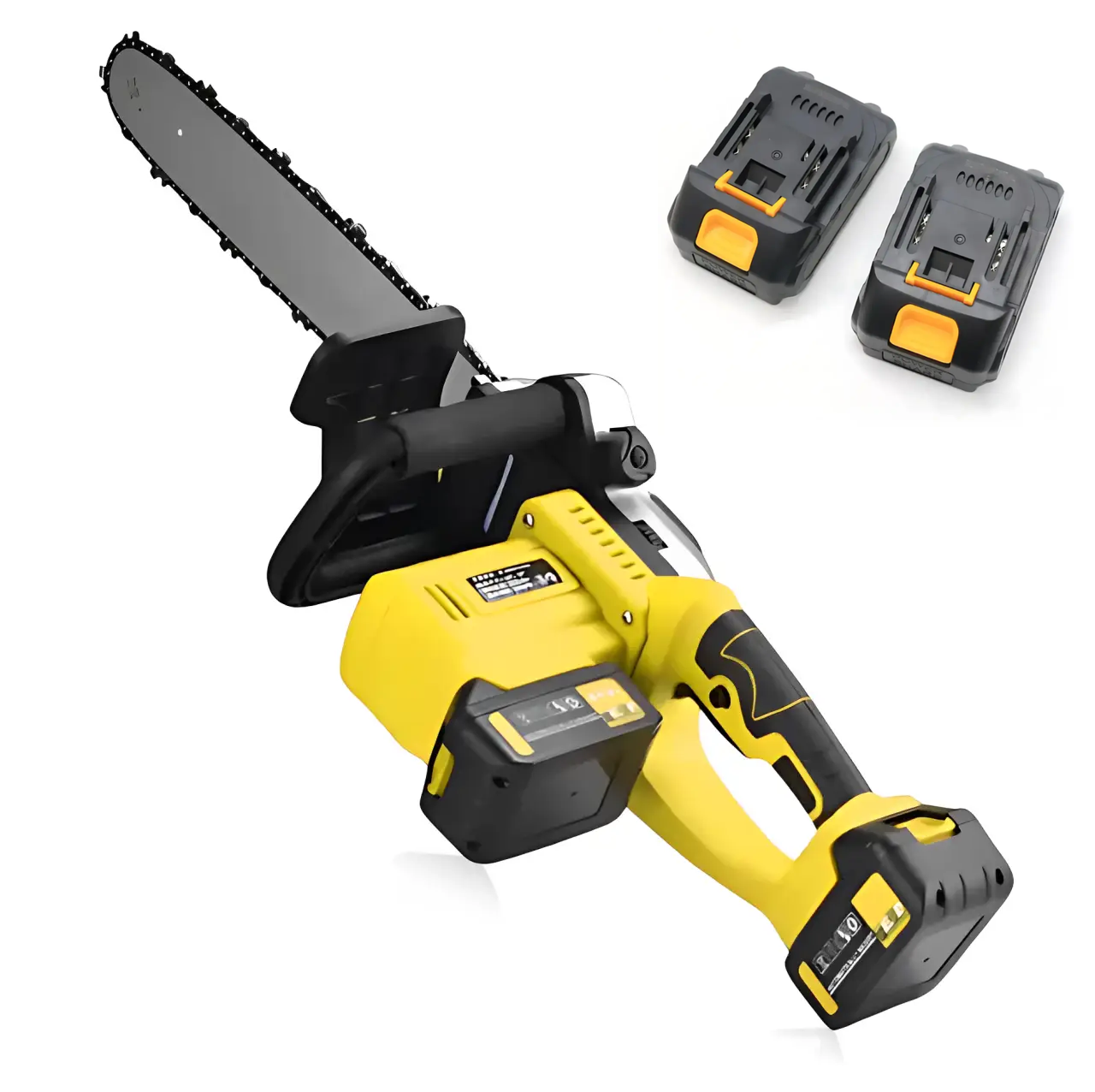 Акумуляторна ланцюгова пила Жовта 2 акумулятори 18 В, 16" Electric SAW, Електропила на акумуляторі