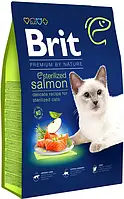 Сухий корм для стерилізованих котів Brit Premium by Nature Cat Sterilized Salmon з лососем 8 кг (8595602553259)
