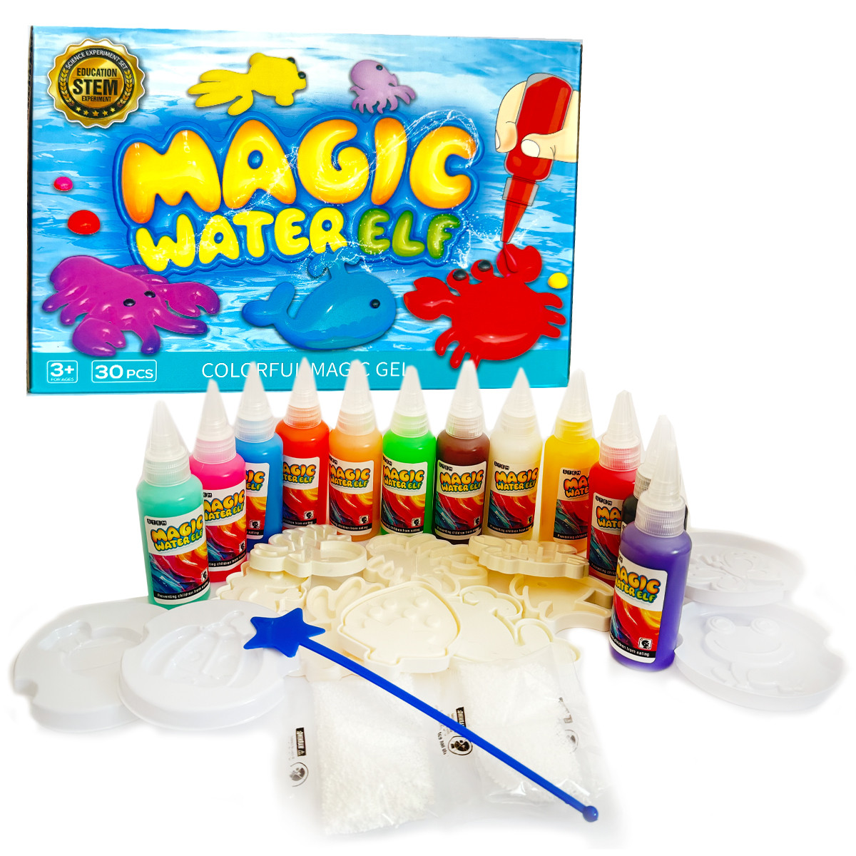 Набір для творчості Magic Water Elf Аквагель 30 дет формочки гель декор упак 14*15*21см (4101AB), фото 1