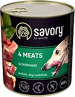 Влажный корм для взрослых собак Savory с четырьмя видами мяса 800 г (4820232630402)