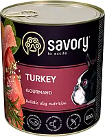 Влажный корм для взрослых собак Savory с индейкой 800 г (4820232630525)