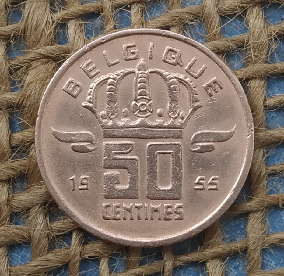 50 сантимiв 1955 року. Бельгiя