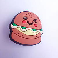 Джибітси, jibbitz на крокси, прикраси, значки для кроксів, тематика фаст-фуд. Бургер з овочами