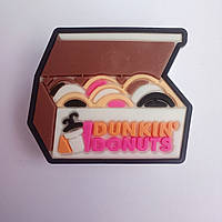 Джибітси, jibbitz на крокси, прикраси, значки для кроксів, тематика фаст-фуд. Бокс с пончиками Dunkin donuts
