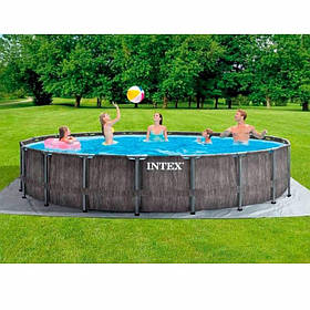 Каркасний басейн Intex 26744 Prism Frame Premium (Ø549×122 см, 24311 л) з фільтруючим насосом