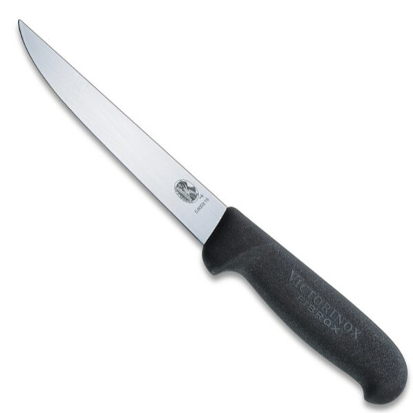 Ніж кухонний обваловий Victorinox Fibrox 15 см, чорний tdi