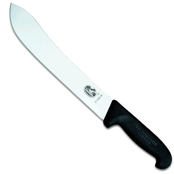 Ніж кухонний обваловий Victorinox Fibrox 31 см, чорний tdi