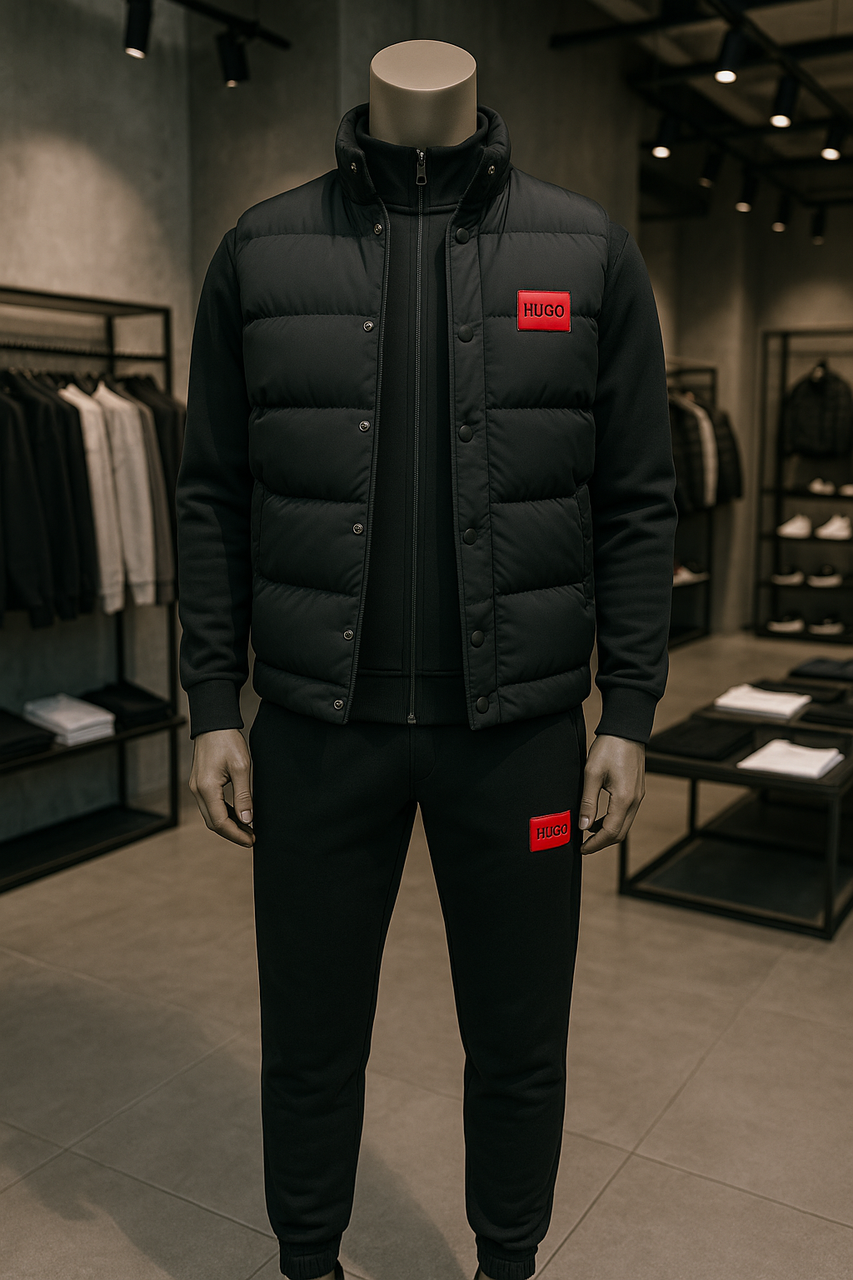 Спортивний чоловічий комплект Hugo (жилет + костюм)