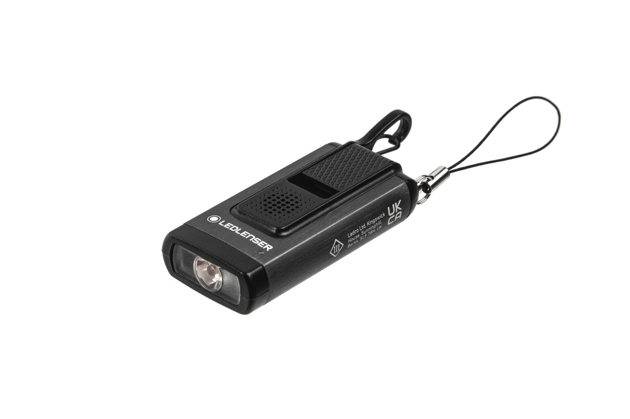 Ліхтар-брелок LedLenser K6R Gray Safety із звуковою сигналізацією, заряджається, 400/200/20