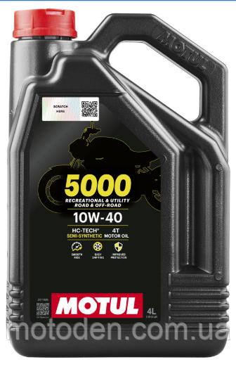 Олива моторна MOTUL 5000 4T SAE 10W40 (4L), фото 1