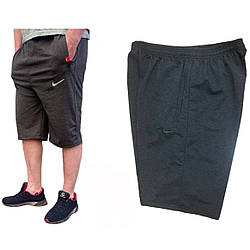 Темно сірі чоловічі шорти з емблемою Розміри: 44,46,48,50,52 (27003-3)