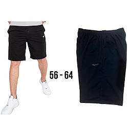 Чорні чоловічі шорти з вишитою емблемою Великі Розміри: 54-56-58-60-62 (27004-2)