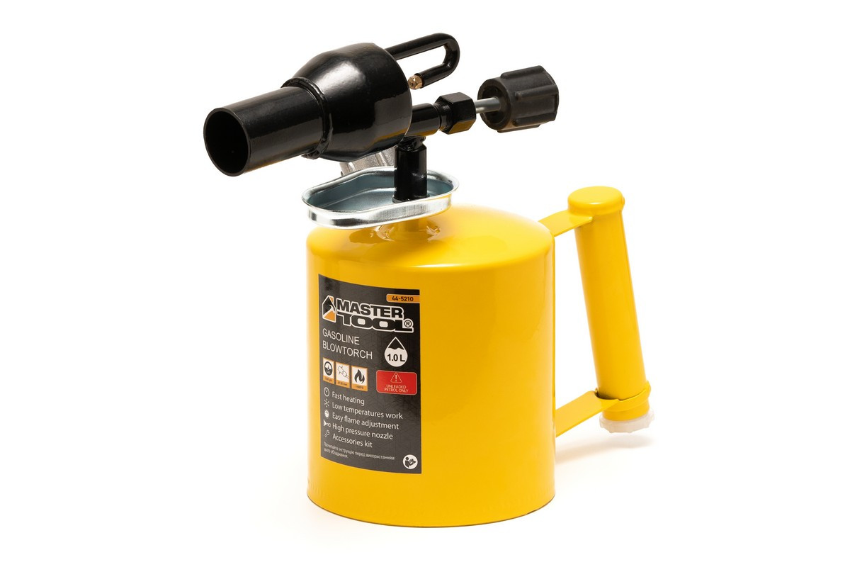 Лампа паяльна бензинова MASTERTOOL 1.0 л 1100 °C 32 мм 1200 г/год 0.25 МПа 44-5210, фото 1