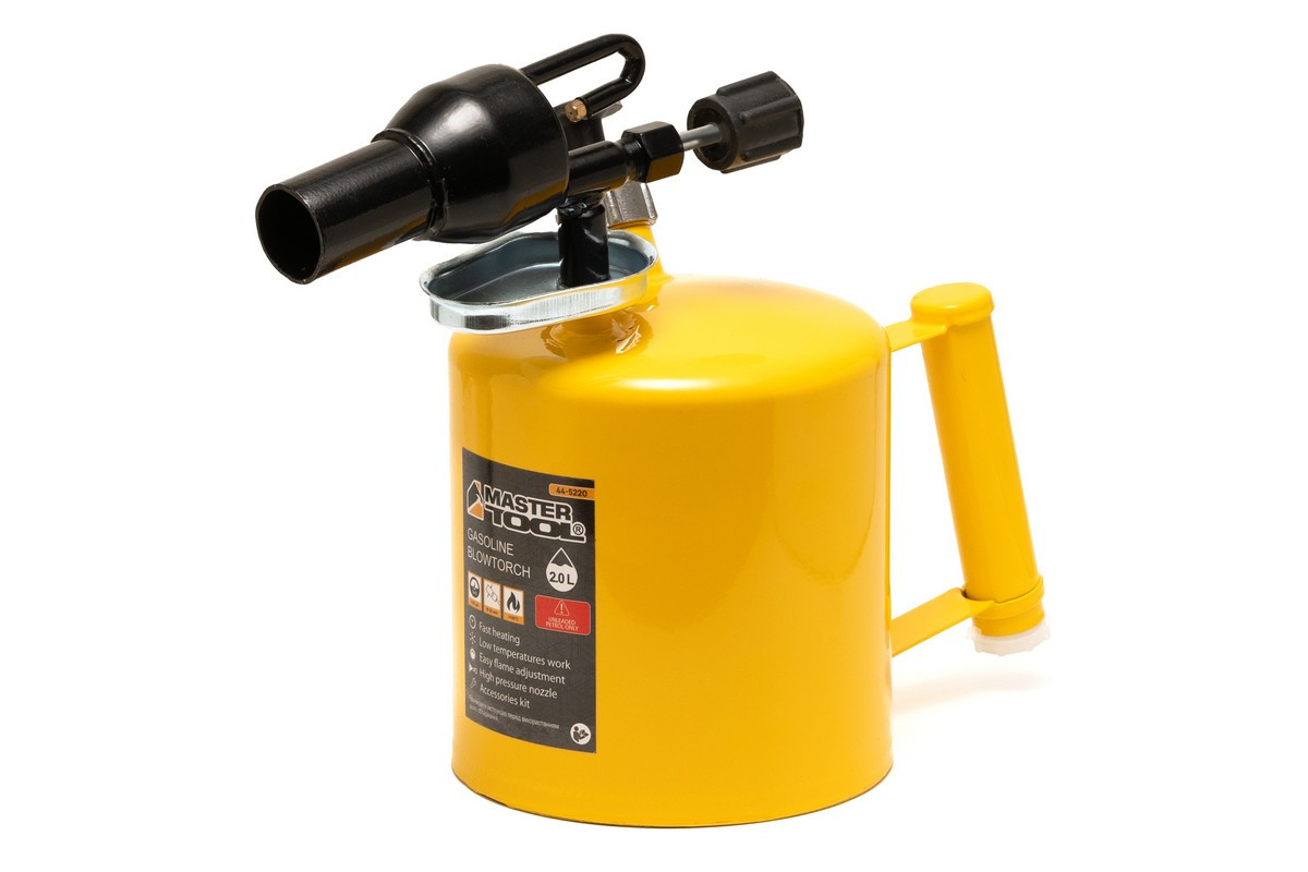 Лампа паяльна бензинова MASTERTOOL 2.0 л 1100 °C 32 мм 1200 г/год 0.25 МПа 44-5220, фото 1