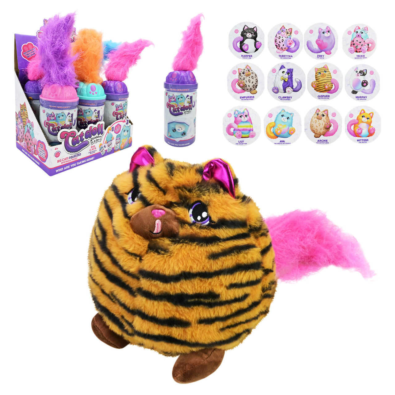 М'яка іграшка арт. C2361 (144шт/2) котики в колбі 6 шт дисплей бокс