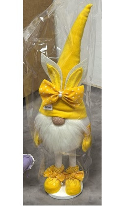 Бородань жовтий з вушками та бантиком на ніжках 55см