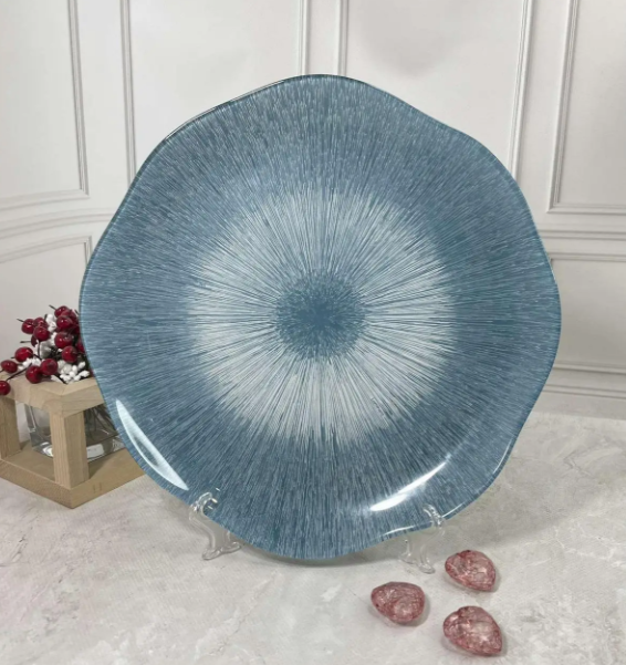 Блакитна тарілка Luminarc Artasym Starmarble Cadet обідня 270 мм (X0097)