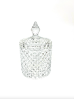 Скляна цукерниця цукорниця 300мл. з кришкою