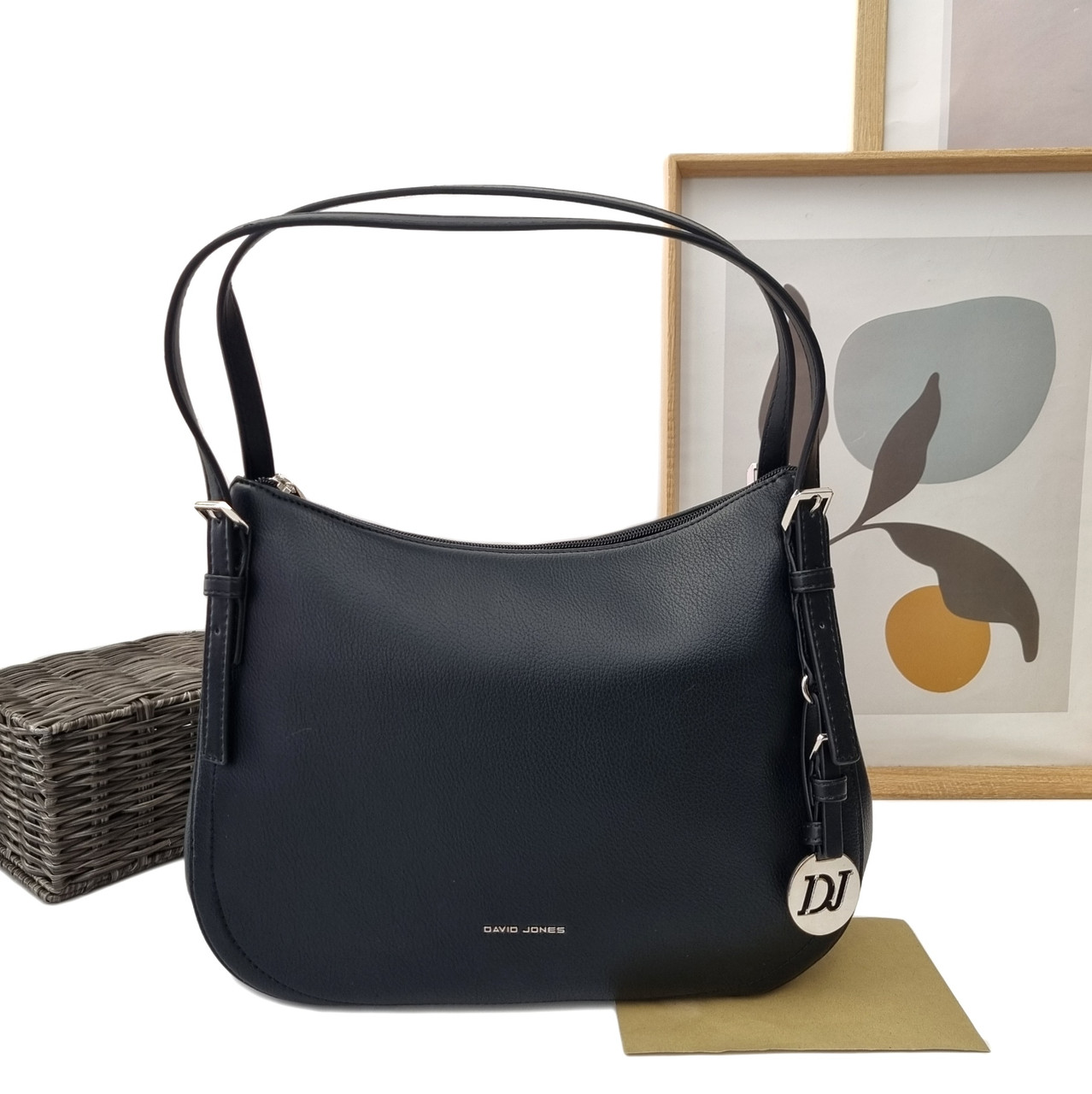 Женская сумка мешок экокожа черный Арт.CM7509 black DavidJones Франція