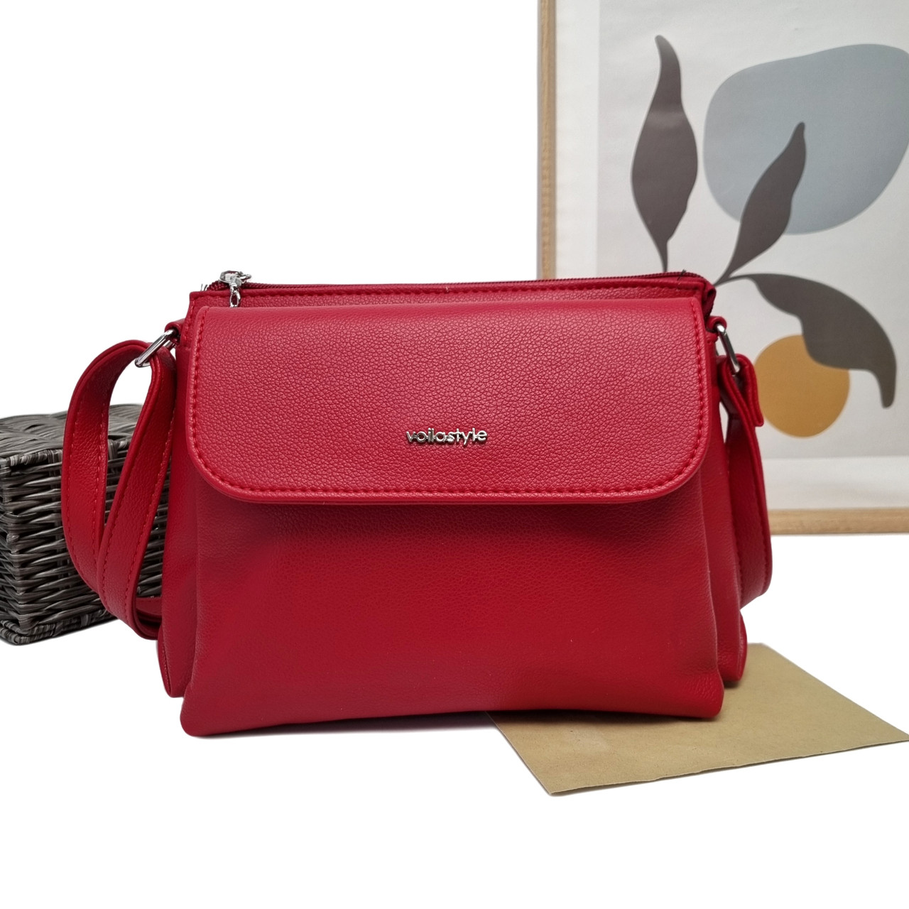Сумка через плече жіноча екошкіра червоний Арт.54483 red Voila (Україна), фото 1