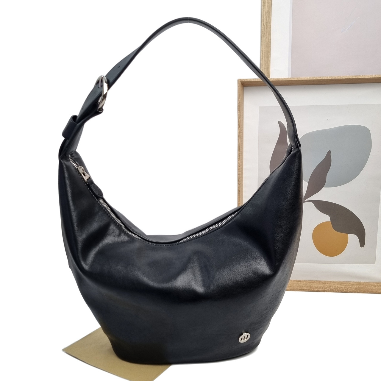 Сумка-мешок экокожа черный Арт.CM7565 black DavidJones Франція