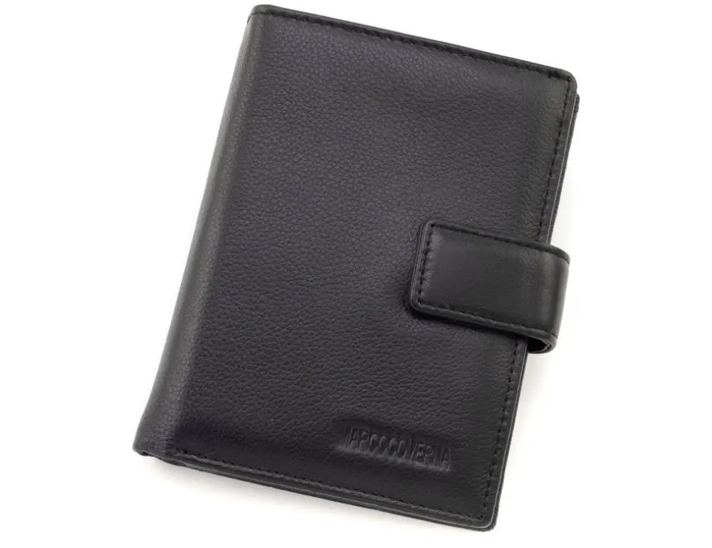 Чоловічий фірмовий гаманець натуральна шкіра чорний Арт.M118-1 black M.Coverna (548)
