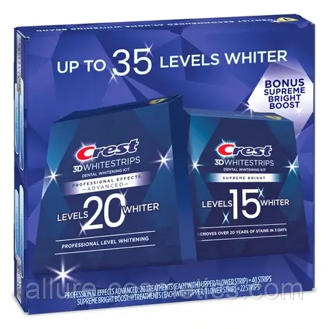 Відбілюючі смужки для зубів Crest 3D White Whitestrips Professional Effects Teeth Whitening Kit 20+11 пары