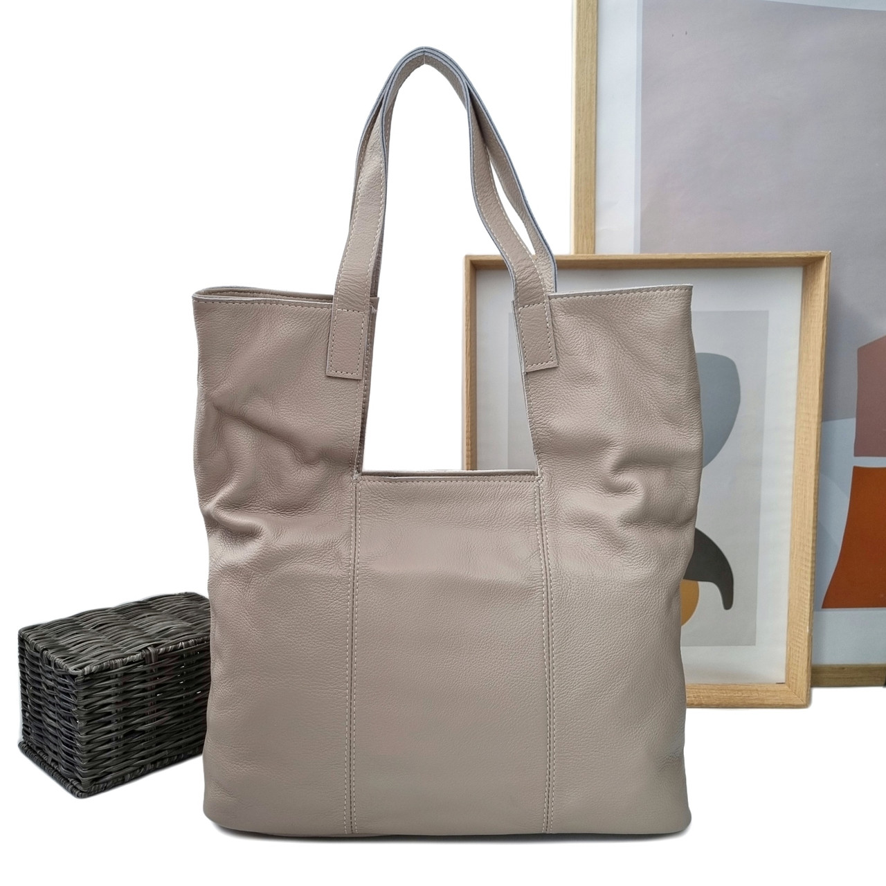 Модна жіноча сумка натуральна шкіра світло-бежевий Арт.72047-9 l.beige Eteral Smile (ck7)