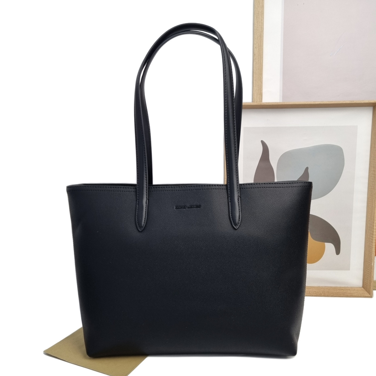 Сумка-шопер экокожа черный Арт.CM7600 black DavidJones Франція