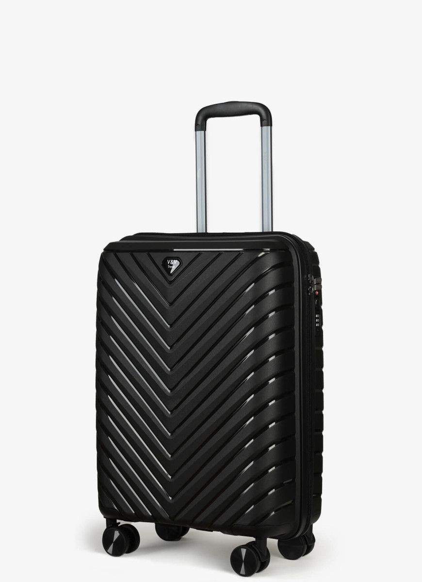 Валіза чорний на колесах поліпропілен Арт.8025/2 black (S) V&V travel Китай — (Україна)