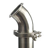 Відведення нержавіюче під кламп 2 дюйма, 45°, фото 5