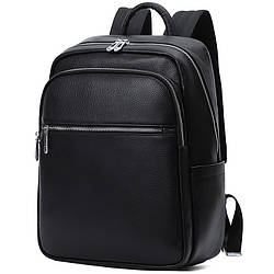 Чоловічий шкіряний рюкзак для поїздок і прогулянок чорний Tiding Bag 75362