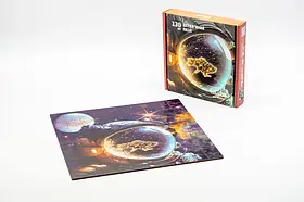 Дерев'яний пазл "Україна з Космосу" 130 елементів розмір пазла 295*295 мм. PuzzleOK