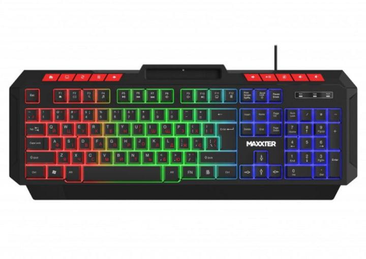 Клавіатура дротова Maxxter KBG-UML-02B-UA (USB, ігрова, підсвітка) Black