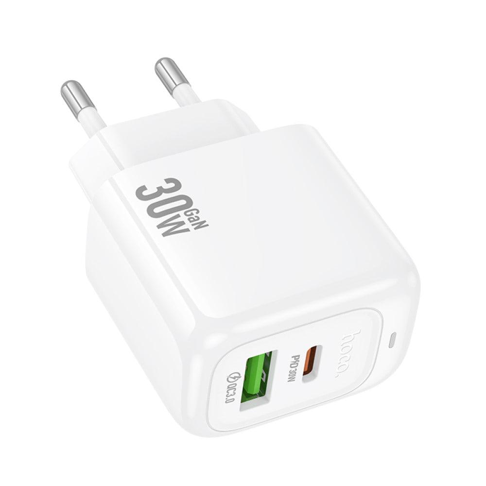 Зарядний пристрій HOCO CS55A PD30W QC3.0 3 A (1 Usb/1Type-C) White