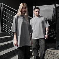 Парні футболки оверсайз(oversize) для чоловіка і дружини, для закоханих пар SANE сірі