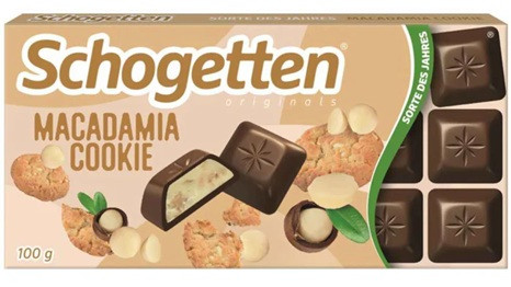 Шоколад Молочний Schogetten Шогетен Печиво та Макадамія Macadamia Cookie 100 г Німеччина (15 шт./1 ящ), фото 1