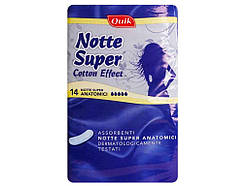 Прокладки гігієнічні нічні 5к. 14шт НІЧНІ NOTTE SUPER Anatomici ТМ QUIK