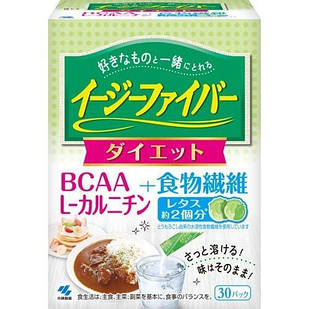 Kobayashi Pharmaceutical Easy Fiber Diet, харчові волокна, BCAA, L-карнітин, 30 саше на 30 днів. До 09/2026