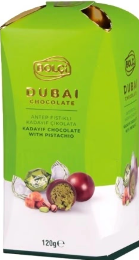 Дубайські шоколадні цукерки Bolci Dubajské pralinky Twist 120г, фото 1