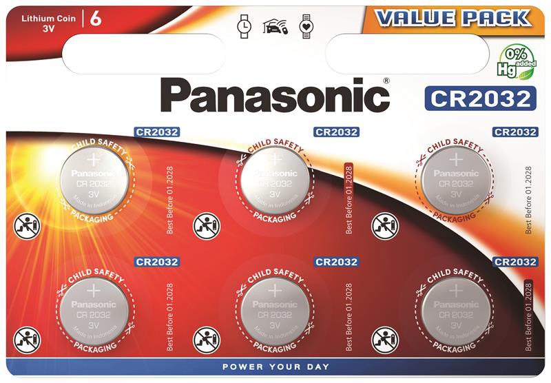 Батарейка Panasonic літієва CR2032 6 шт