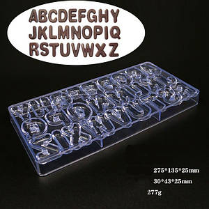 Форма для шоколаду полікарбонатна Англійська абетка