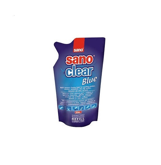 Засіб для миття скла Sano Clear Blue 750 мл (екопак)