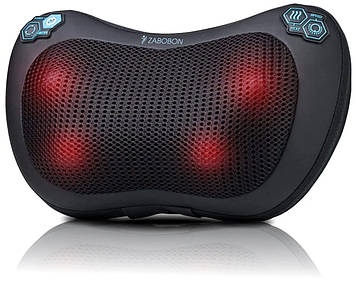 Роликовий масажер для спини та шиї Massage pillow Zabobon  масажна подушка  масажер із підігрівом