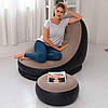 Надувний диван з пуфом та насосом 116х98х83см, Air Sofa, фото 3