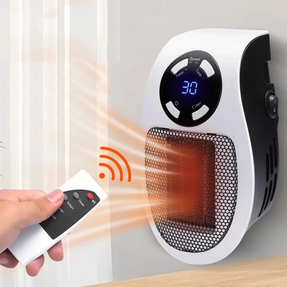 Міні нагрівач у розетку 500W, Portable Heater + пульт керування / Портативний електрообігрівач, фото 1