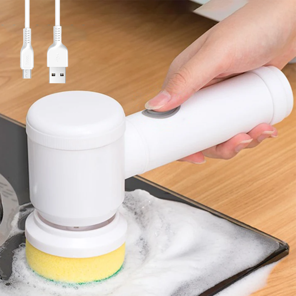 Електрична щітка для прибирання 3в1 Magic Brush / Портативна акумуляторна щітка для чищення з насадками, фото 1